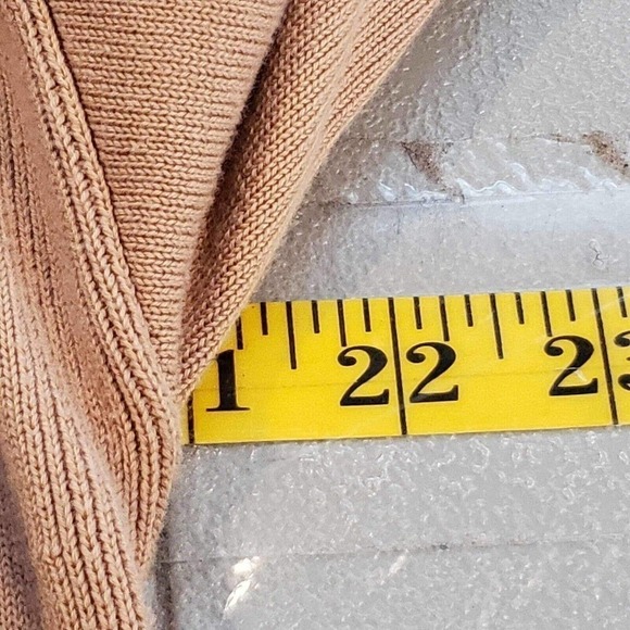 Talbots Button Up Cardigan Sweater Womens Size M Tennis Camel Tan Neutral - Picture 7 of 9